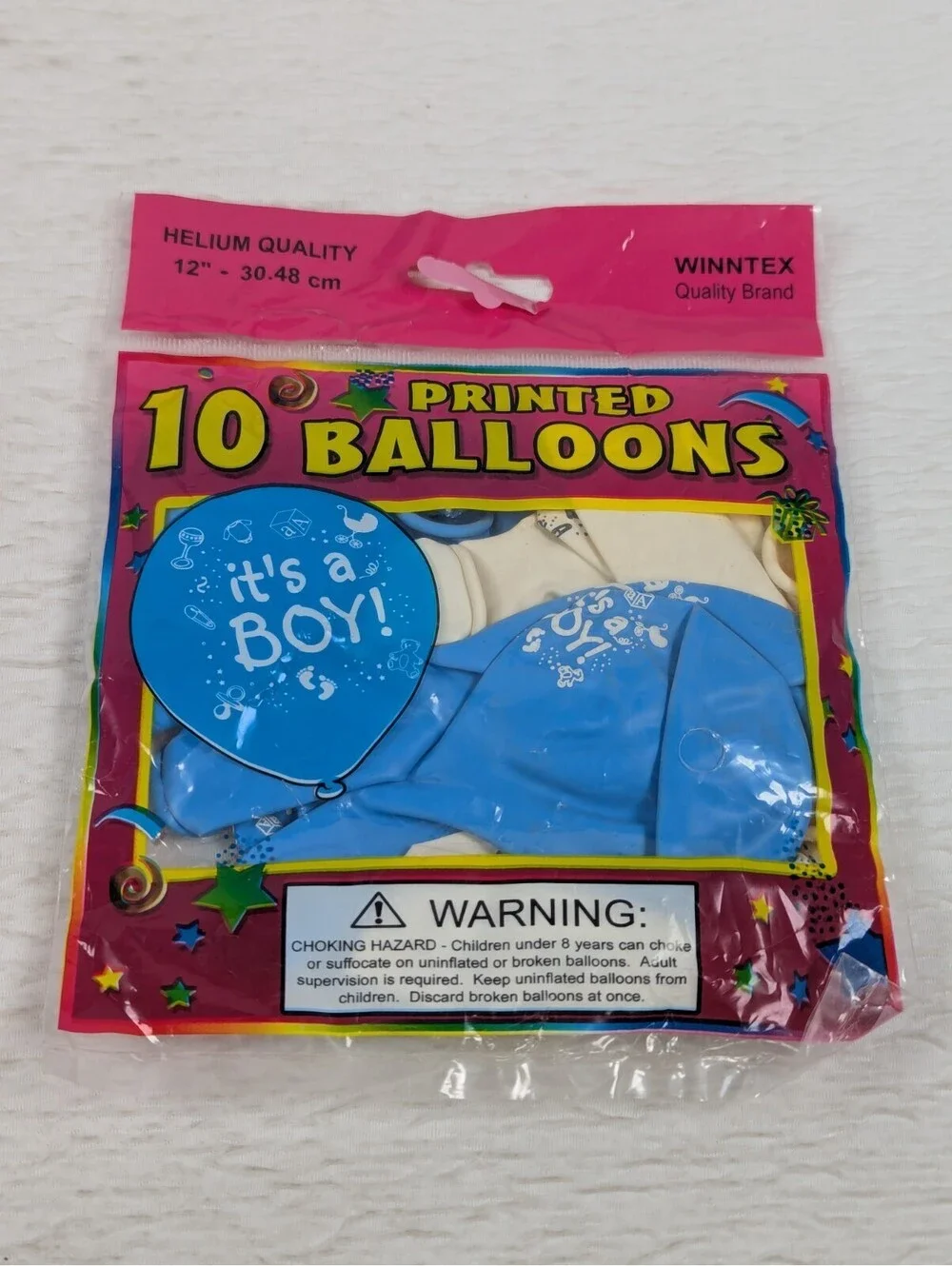 12 inch - Blue/Wh Latex Balloons - Its a Boy! - Party Helium Balloons - 100 Pack